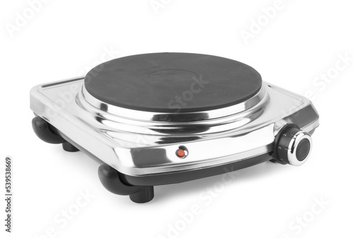 portable single burner electric stove isolated on white