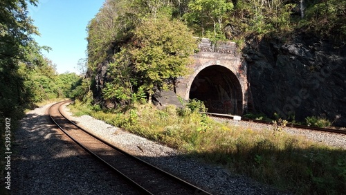 Point of Rocks rail road train tunnel by the Potomac river at Maryland, Virginia state line photo