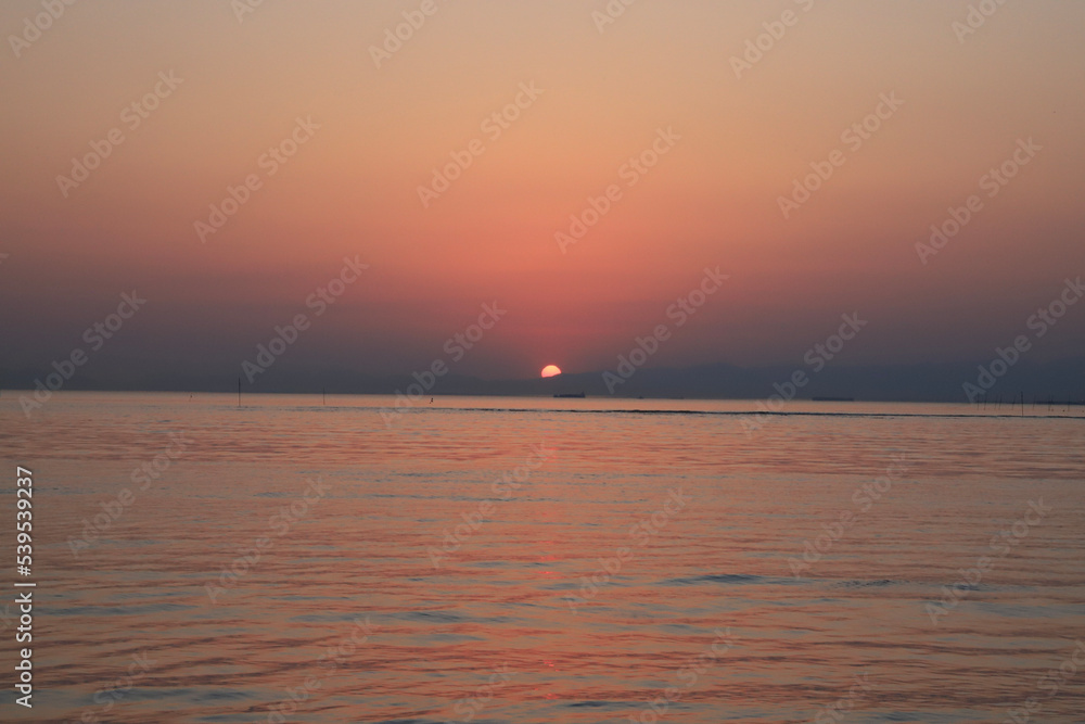 sunset over the sea