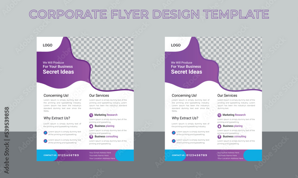  Modern and Corporate Business Flyer  Template Designs or Organic shapes Designs, vector flyers for print
