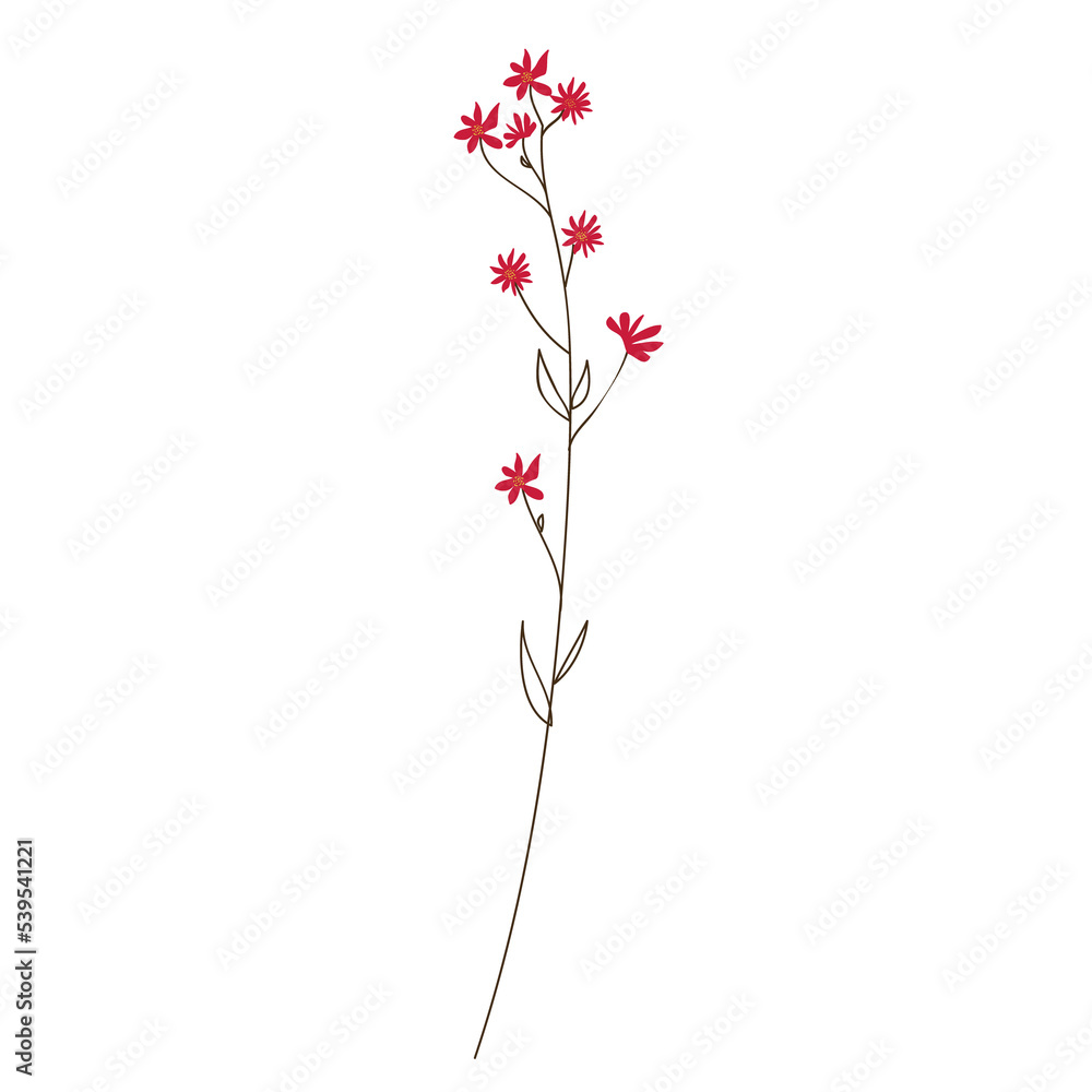 Wild Flower Icon. Hand Drawn Illustration	