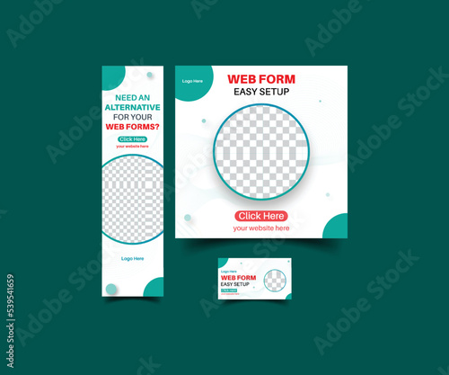 Three web banner design of different size.