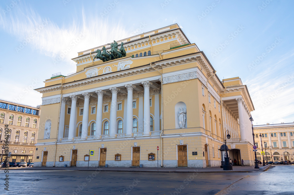 Saint Petersburg, Russia - october 2022: Alexandrinsky theater in Petersburg
