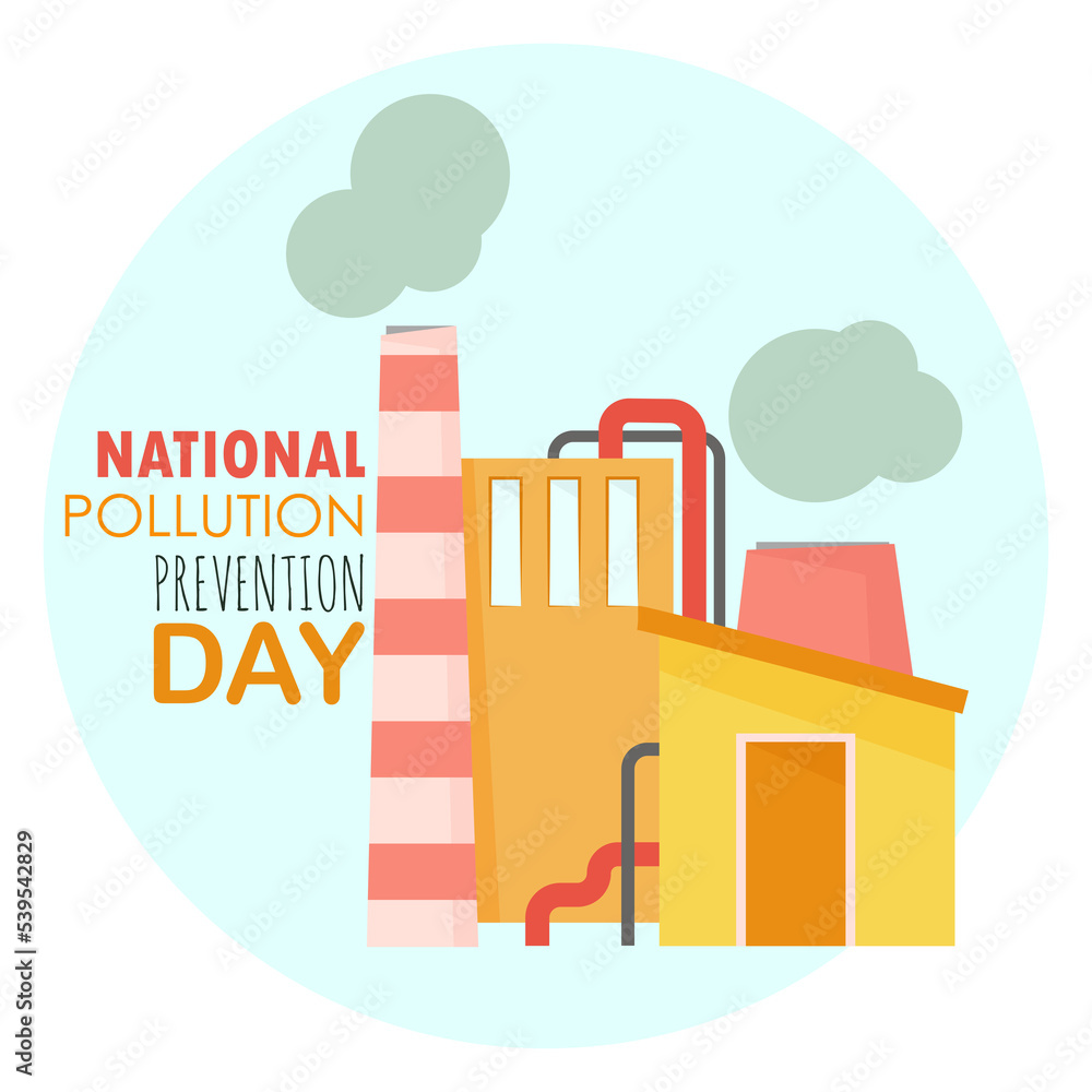 Factory with chimney exhausts as a symbol against environmental pollution Factory with chimney exhausts as a symbol against environmental pollution
