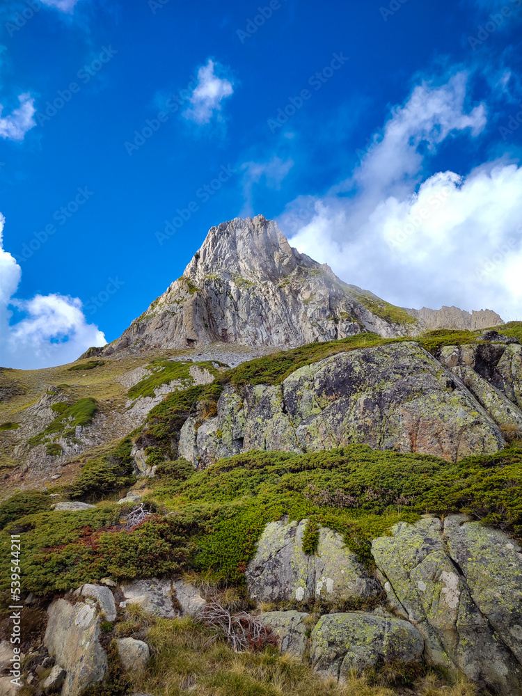 mountain landscape with blue sky