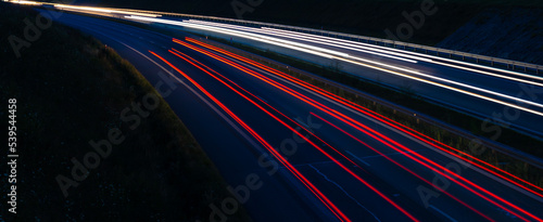 lights of cars with night. long exposure