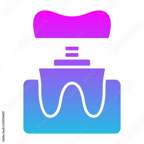 Dental Crown Glyph Gradient Icon