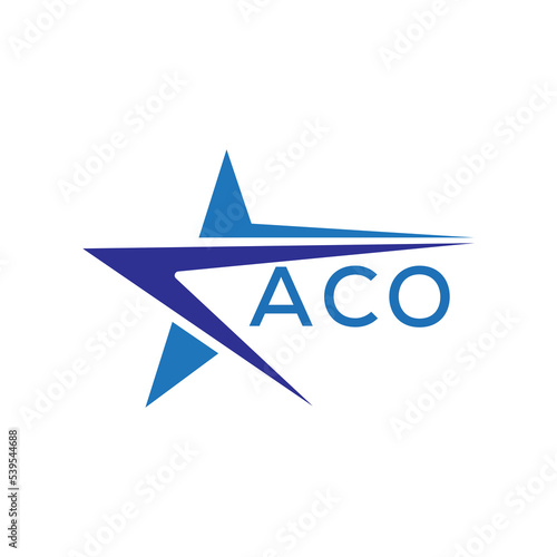 ACO letter logo. ACO blue image on white background. ACO Monogram logo design for entrepreneur and business. . ACO best icon.
 photo