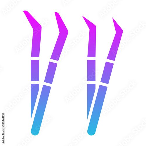 Tweezers Glyph Gradient Icon