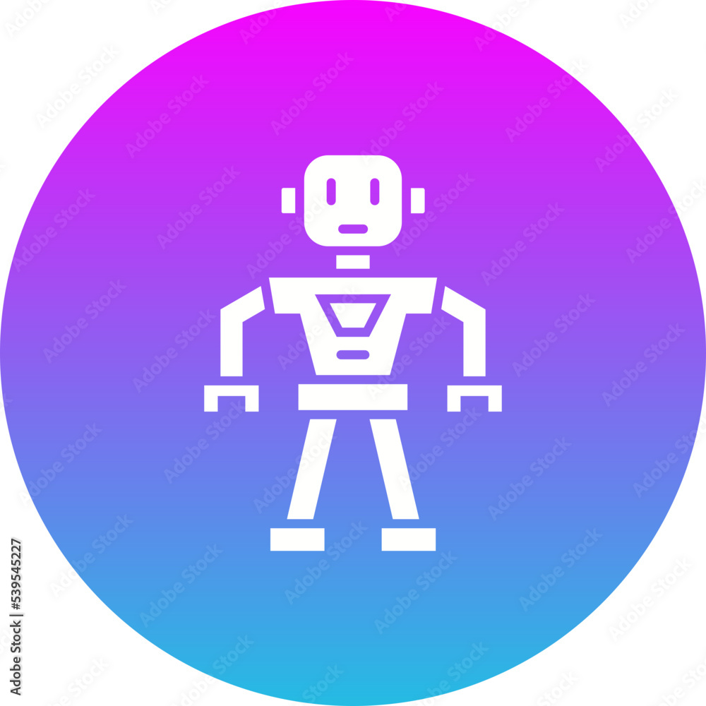 Robot Gradient Circle Glyph Inverted Icon Robot Gradient Circle Glyph Inverted Icon