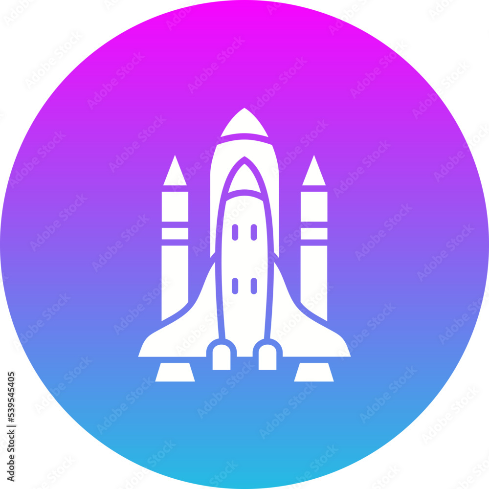 Space Shuttle Gradient Circle Glyph Inverted Icon Space Shuttle Gradient Circle Glyph Inverted Icon