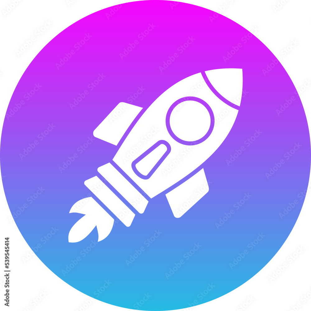 Rocket Gradient Circle Glyph Inverted Icon Rocket Gradient Circle Glyph Inverted Icon