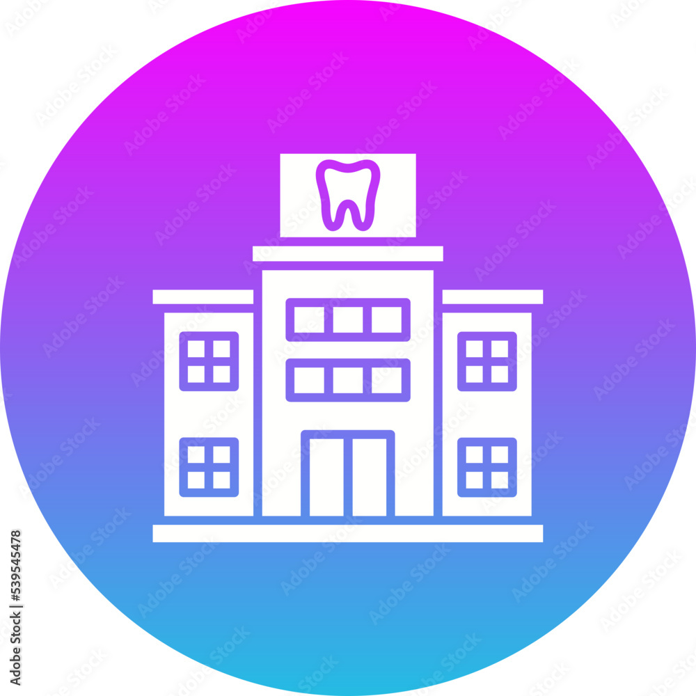 Dental Clinic Gradient Circle Glyph Inverted Icon