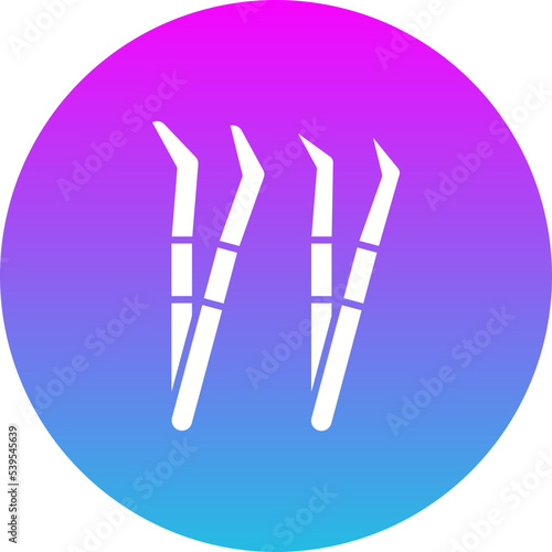 Tweezers Gradient Circle Glyph Inverted Icon