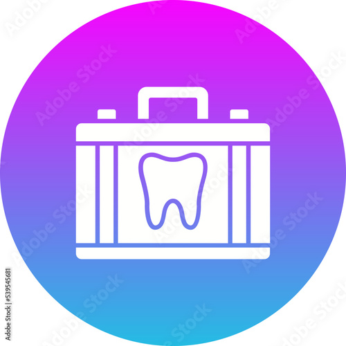 Dental Kit Gradient Circle Glyph Inverted Icon