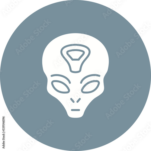 Alien Multicolor Circle Glyph Inverted Icon