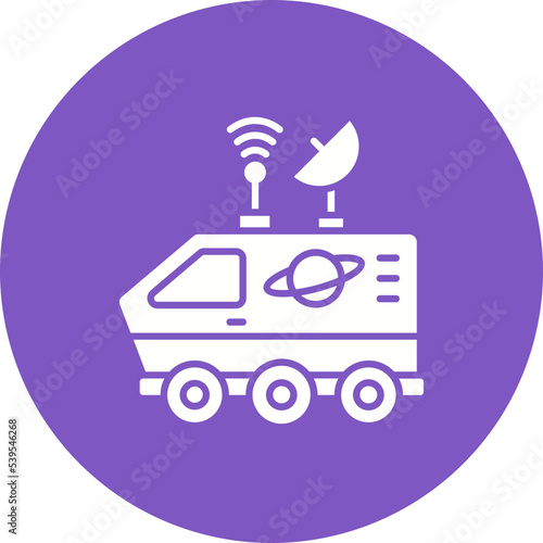 Space Rover Multicolor Circle Glyph Inverted Icon