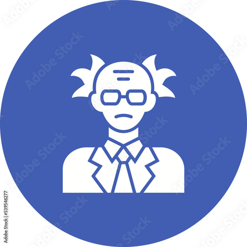 Scientist Multicolor Circle Glyph Inverted Icon