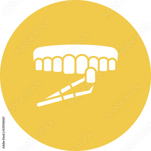 Dental Veneer Multicolor Circle Glyph Inverted Icon