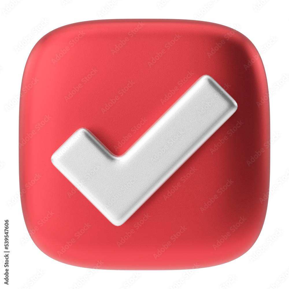 Checkbox. Check mark. 3D illustration. Checkbox. Check mark. 3D illustration.