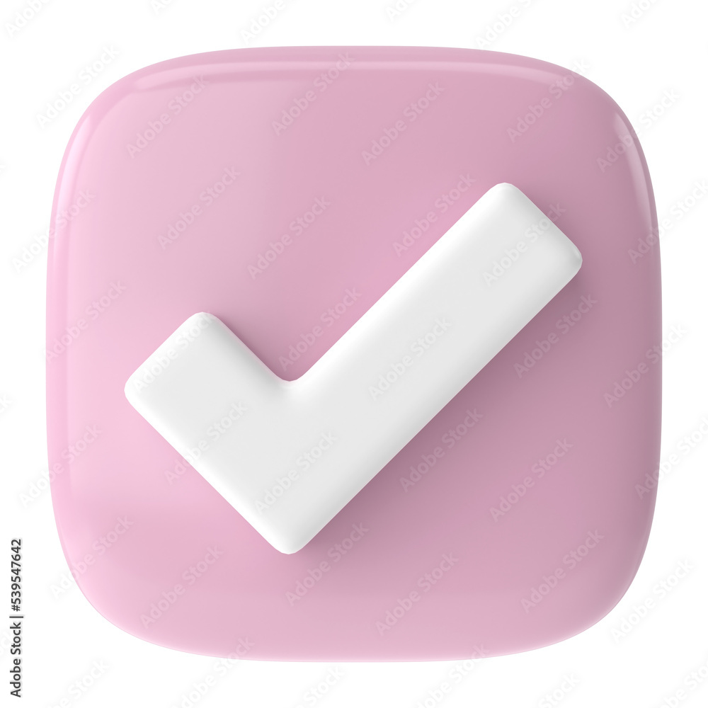 Checkbox. Check mark. 3D illustration. Checkbox. Check mark. 3D illustration.