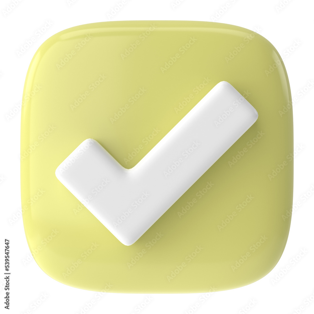 Checkbox. Check mark. 3D illustration. Checkbox. Check mark. 3D illustration.