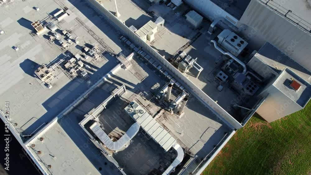 HVAC Systems on a Commercial Rooftop in 4K HVAC Systems on a Commercial Rooftop in 4K