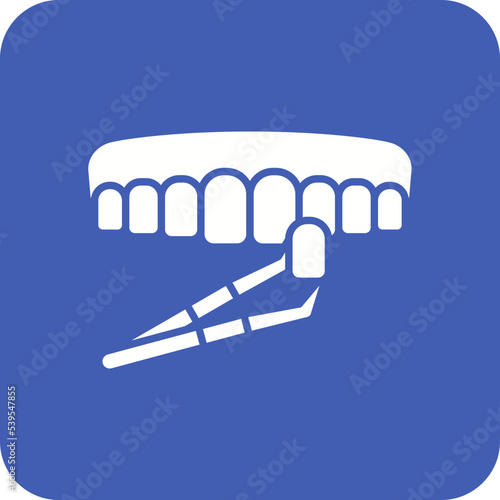Dental Veneer Multicolor Round Corner Glyph Inverted Icon