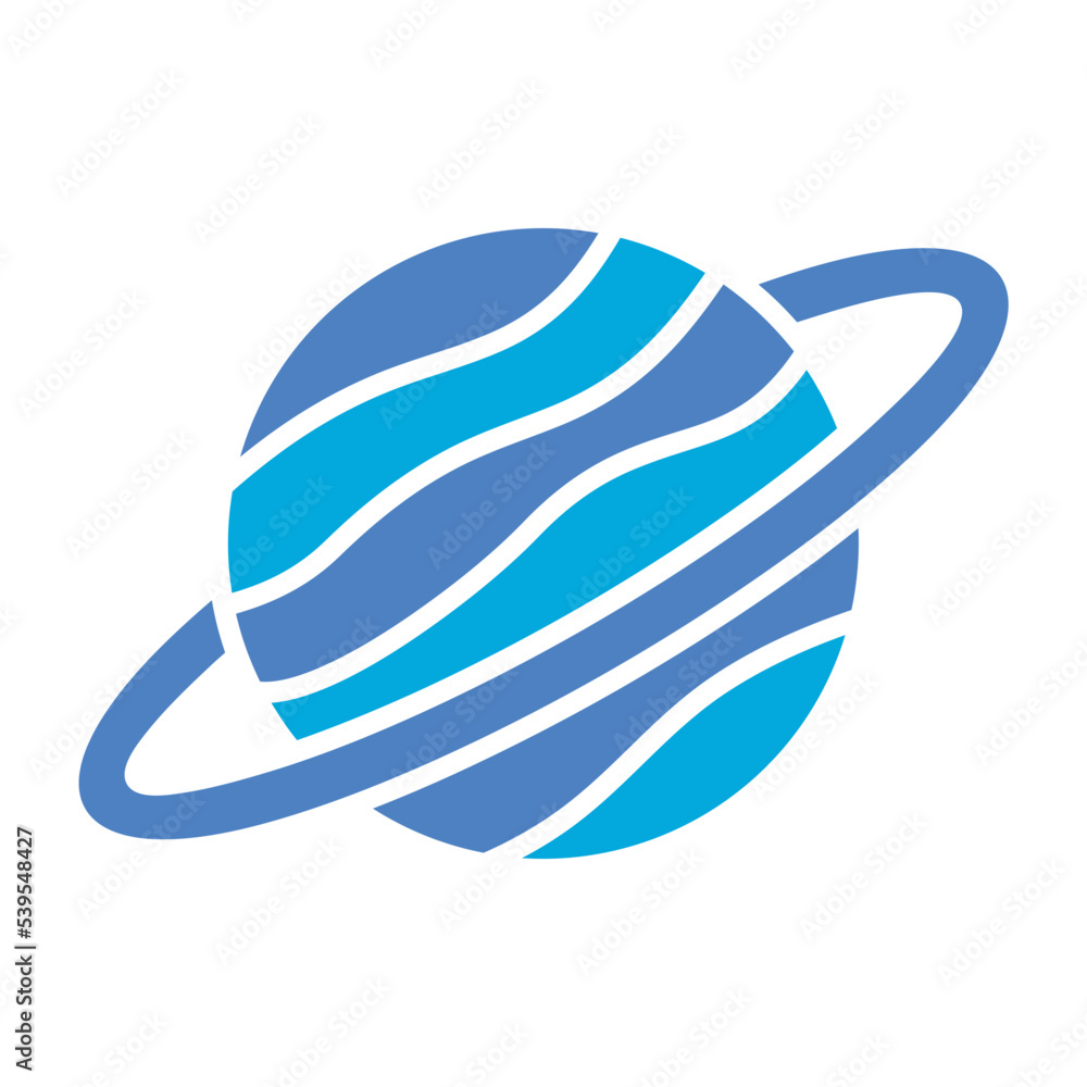 Saturn Glyph Two Color Icon Saturn Glyph Two Color Icon