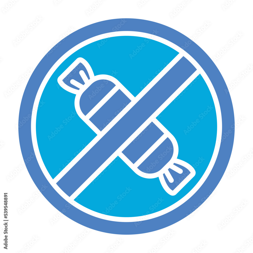 No Sweet Glyph Two Color Icon No Sweet Glyph Two Color Icon