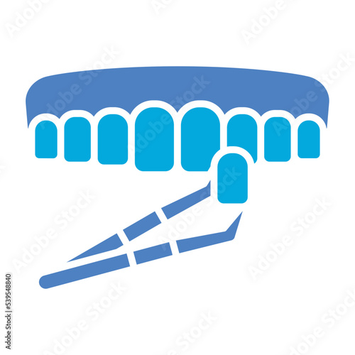 Dental Veneer Glyph Two Color Icon