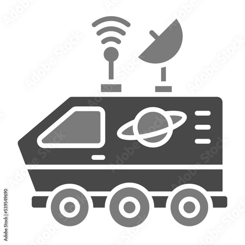 Space Rover Greyscale Glyph Icon