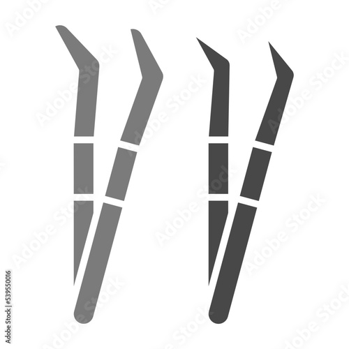 Tweezers Greyscale Glyph Icon