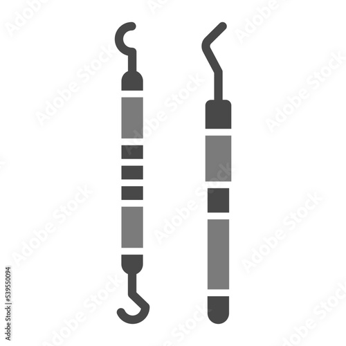 Dental Probe Greyscale Glyph Icon