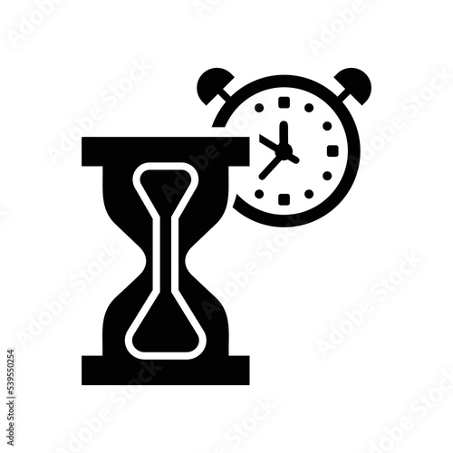 Load time, average, loading icon. Black vector sketch.