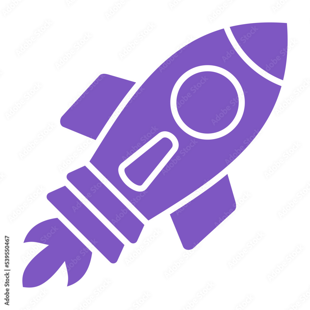 Rocket Multicolor Glyph Icon