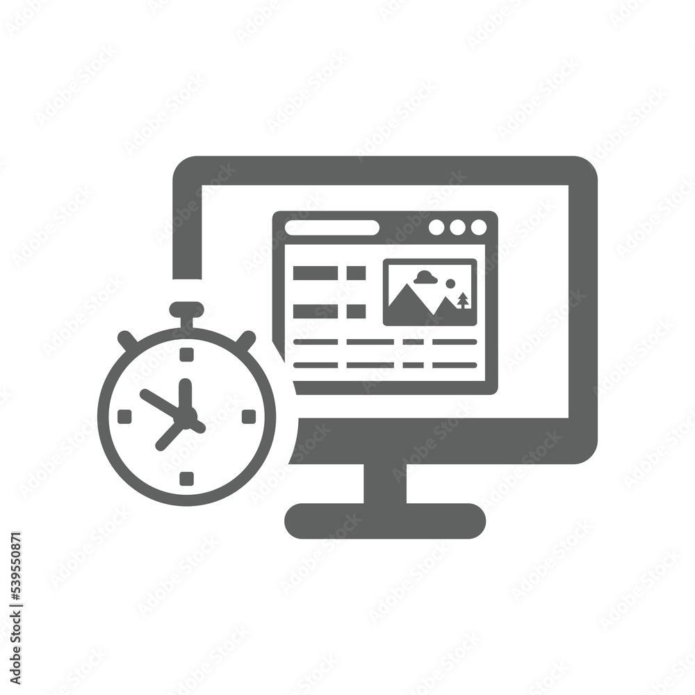 Load time, image, optimization, load icon. Gray vector design. Load time, image, optimization, load icon. Gray vector design.