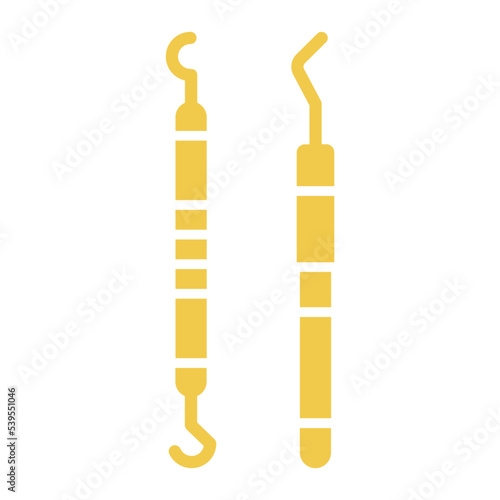 Dental Probe Multicolor Glyph Icon