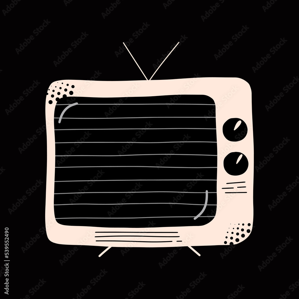 Obraz premium Retro TV. Vintage item 90s. Vector illustration in flat style
