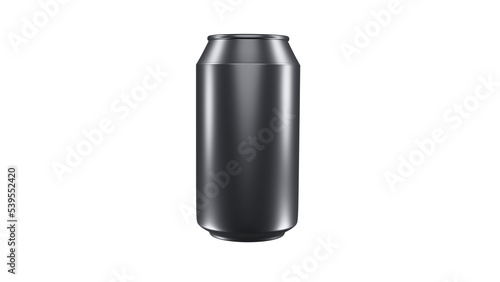 Cilinder aluminium can for a mineral, soda or sweet water in silver colour isolated on transparent background. 3D render