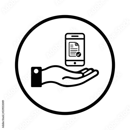 Mobile ready, mobile site, document icon. Black vector sketch.