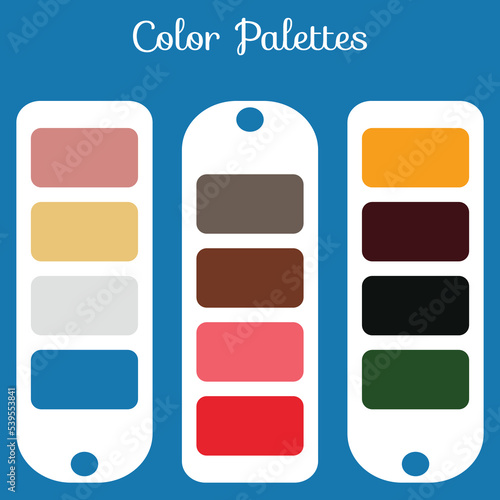 Abstract color palettes set, multi color combination palettes background for ui ux design