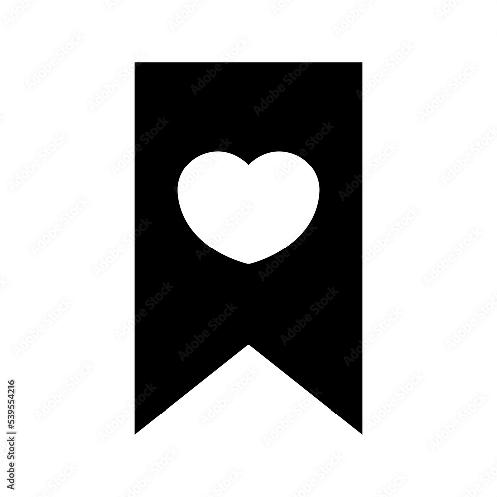 Bookmark with heart icon design, on white background, vector illustration. Bookmark with heart icon design, on white background, vector illustration.