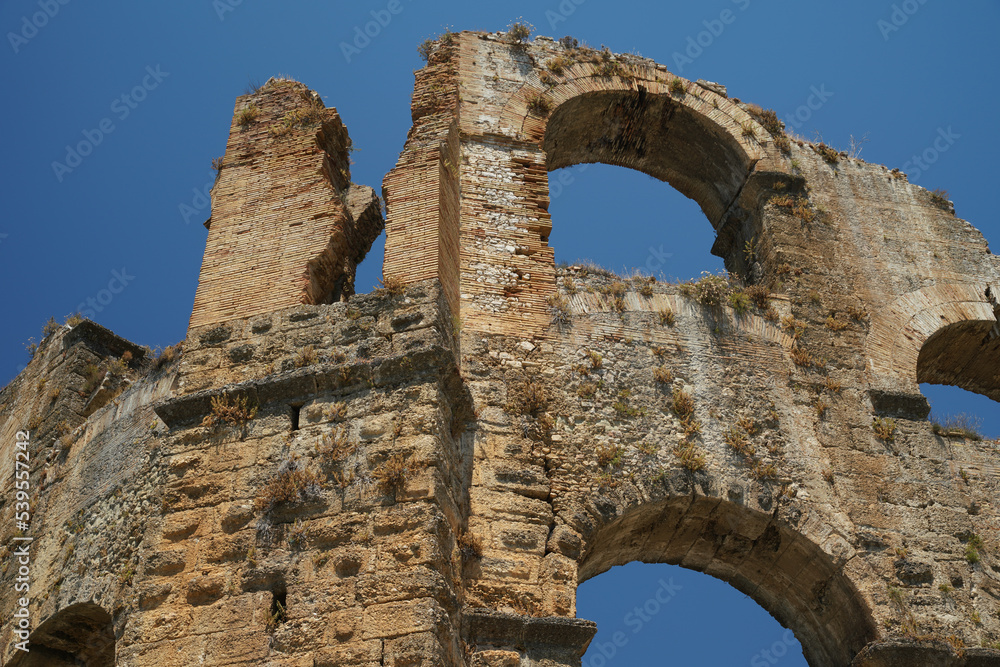 Aqueduct of Aspendos Ancient City in Antalya, Turkiye