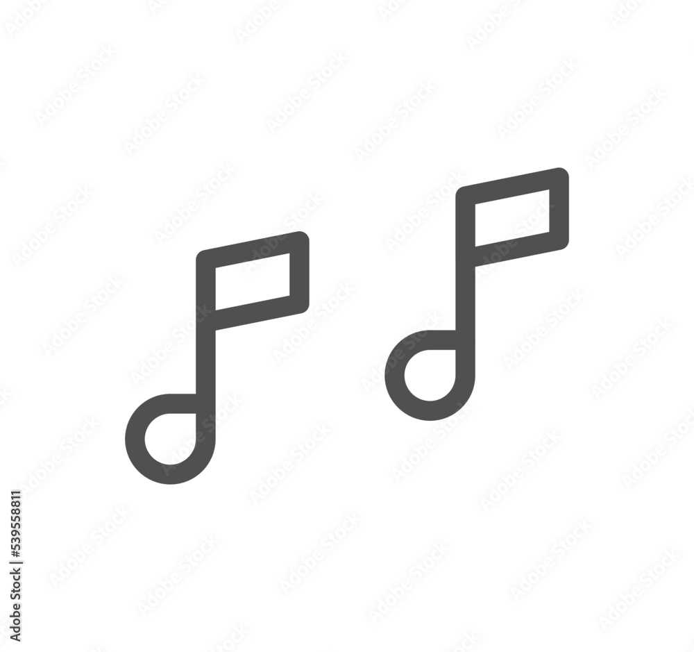 Music icon outline and linear vector.
Music icon outline and linear vector.