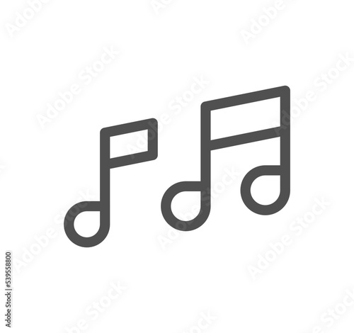 Music icon outline and linear vector. 