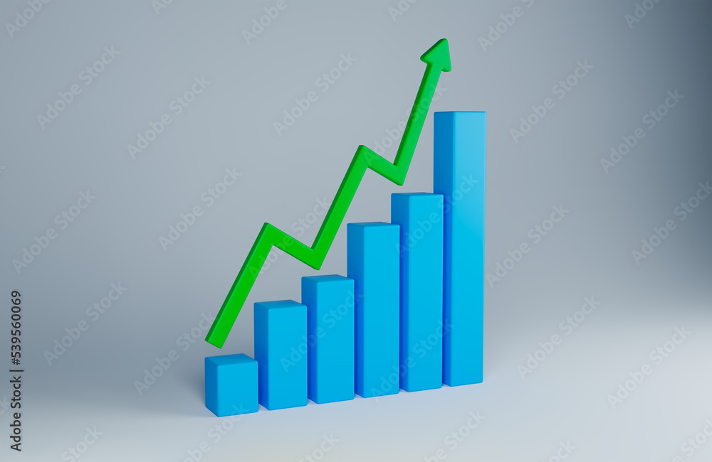 Data analytics. A forecast schedule of future income or revenue based on the collected statistical data. 3D rendering Data analytics. A forecast schedule of future income or revenue based on the collected statistical data. 3D rendering