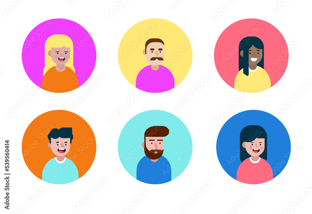 Avatar profile picture icon set including male and female. Vector ...