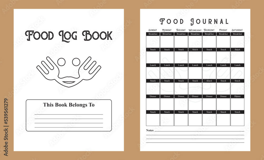 Food Journal Log Book Kdp Design