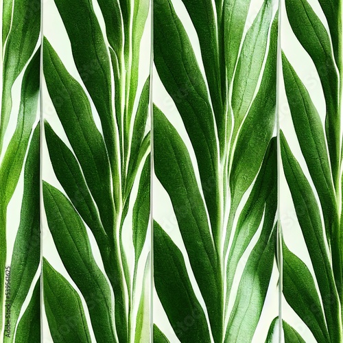 Green leaves with white background seamless pattern